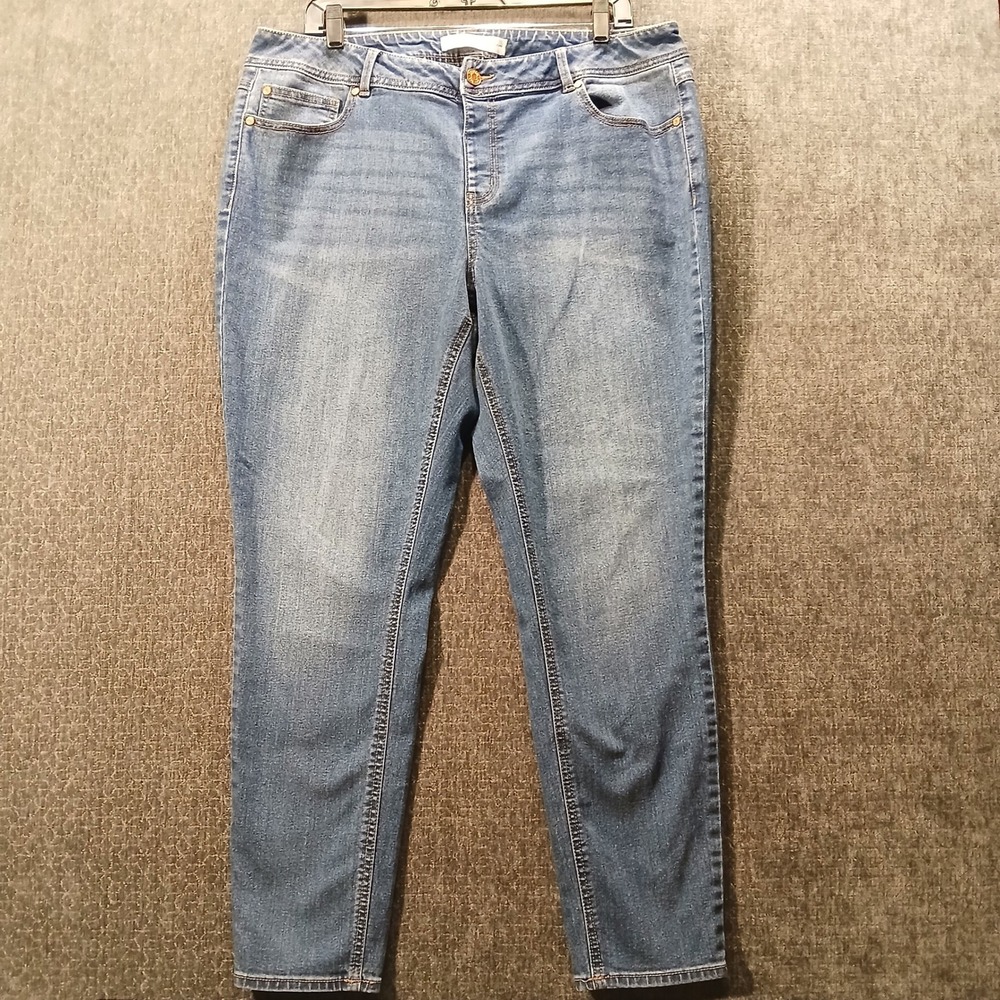 Cato Denim Womens 16W High Rise Skinny Jeans Medium Wash Blue Stretch